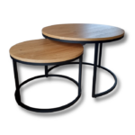 STÓŁ OKRĄGŁY Z METALOWYMI NOGAMI – CHOWANY 1w2