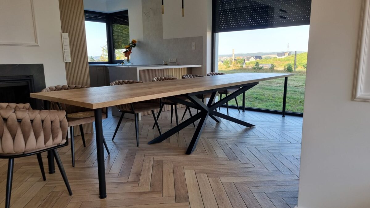 Stół loftowy na metalowych nogach PAJĄK XXL - obrazek 2